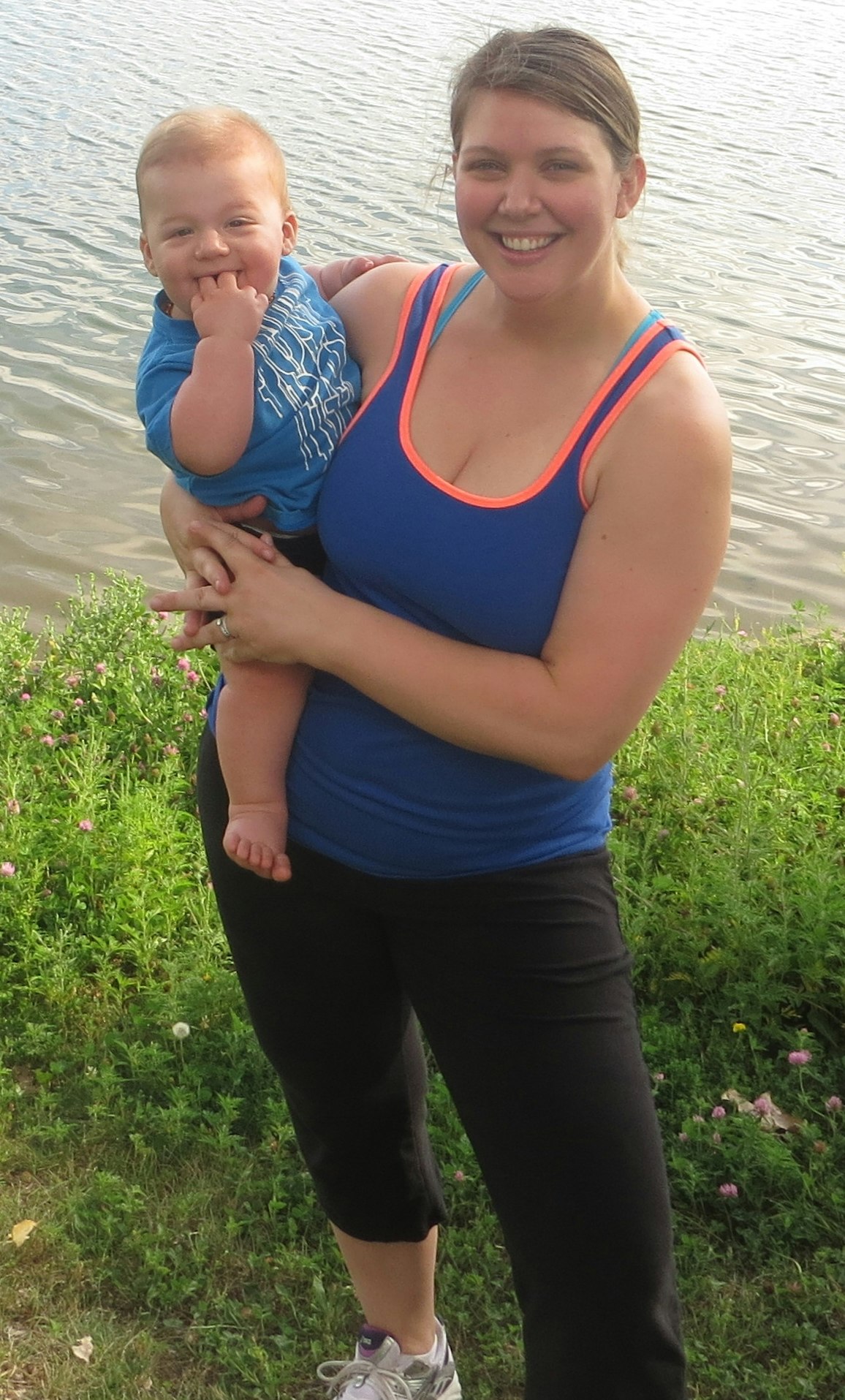 Brianna Bernard poses with her young son Tye 10 months after giving birth to him. Hayabusa. Your Fight. Worth It.